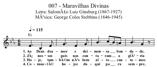 007 - Maravilhas Divinas - staff notation