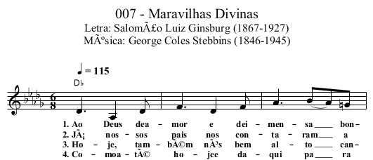 007 - Maravilhas Divinas - staff notation