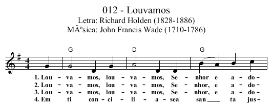 012 - Louvamos - staff notation