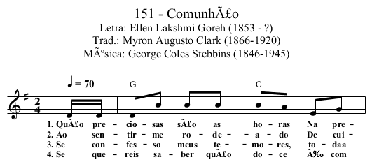 151 - ComunhÃ£o - staff notation
