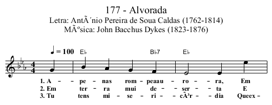 177 - Alvorada - staff notation