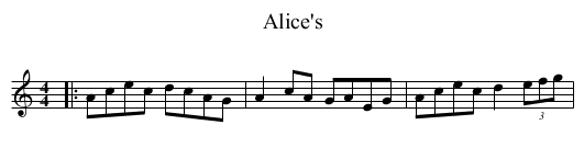 Alice's - staff notation