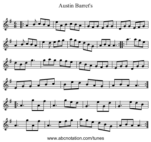 Austin Barret's - staff notation