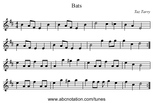 Bats - staff notation