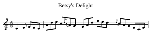 Betsy's Delight - staff notation