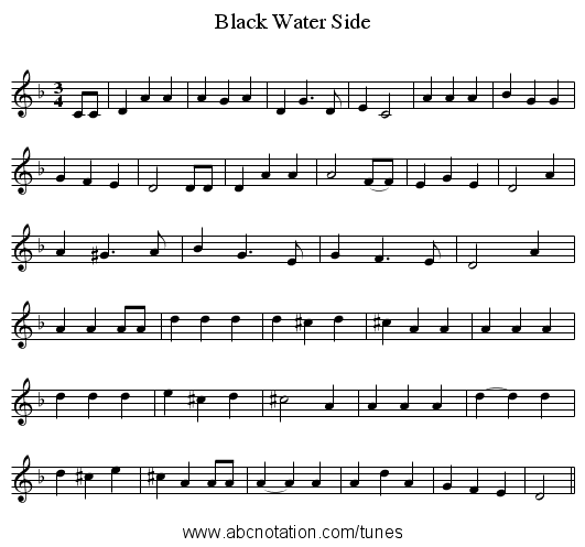 Black Water Side - staff notation
