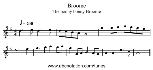 Broome - staff notation