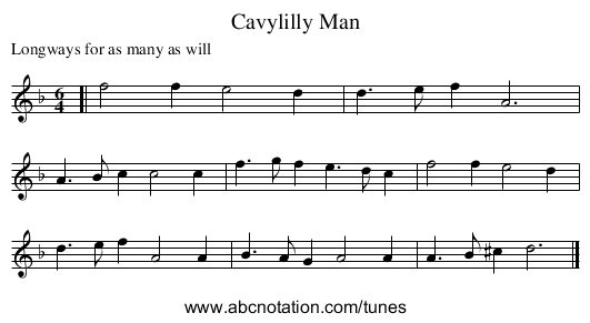 Cavylilly Man - staff notation