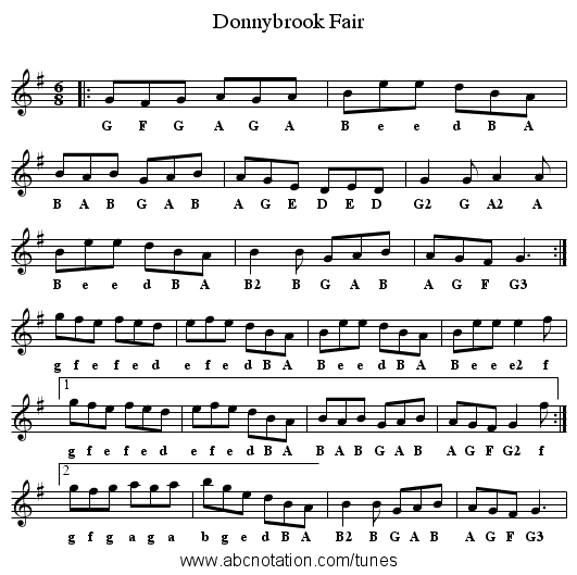 Donnybrook Fair - staff notation