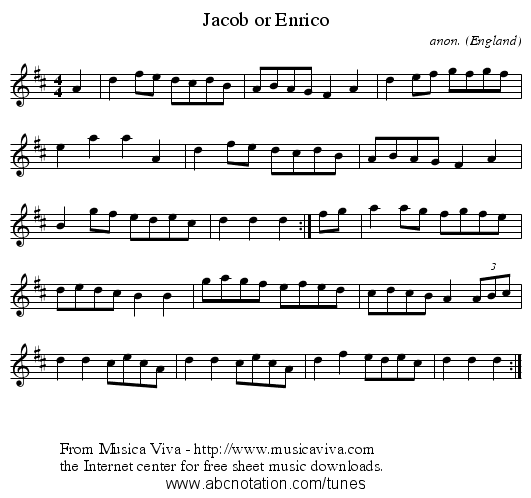 Jacob or Enrico - staff notation