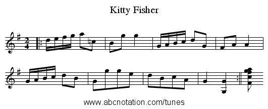 Kitty Fisher - staff notation