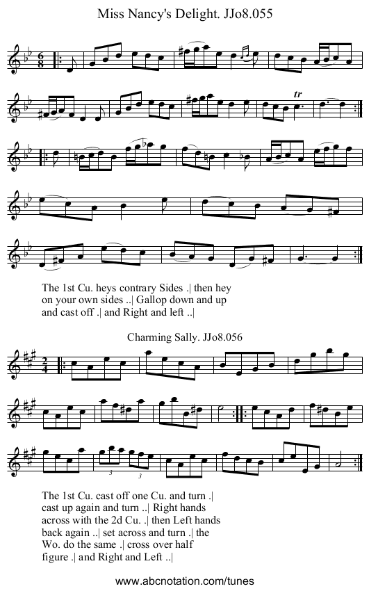 Miss Nancy's Delight. JJo8.055 - staff notation