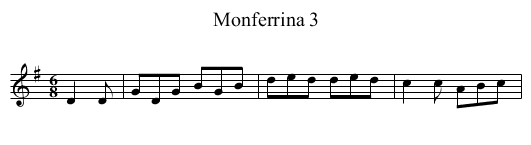 Monferrina 3 - staff notation