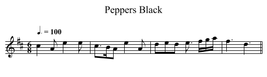 Peppers Black - staff notation
