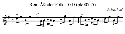 ReinlÃ¤nder Polka  GD (pk00725) - staff notation