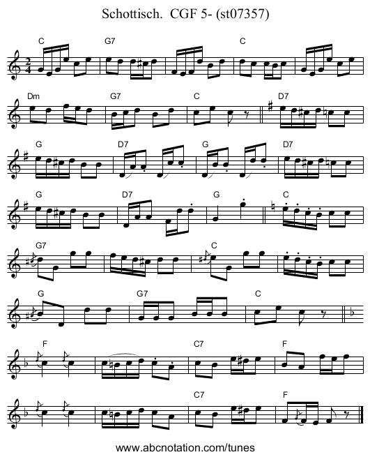 Schottisch.  CGF 5- (st07357) - staff notation
