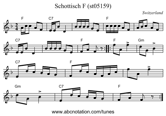 Schottisch F (st05159) - staff notation