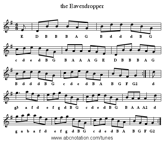 the Eavesdropper - staff notation