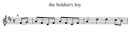 the Soldier's Joy - staff notation