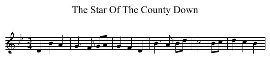 The Star Of The County Down - staff notation
