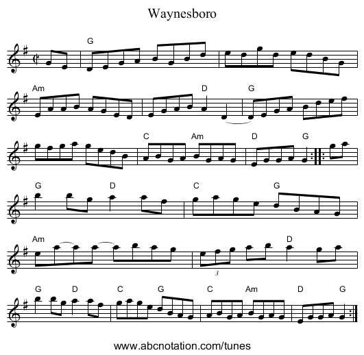 Waynesboro - staff notation