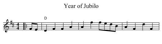 Year of Jubilo - staff notation