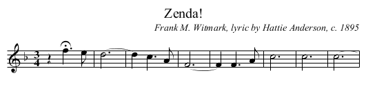 Zenda! - staff notation
