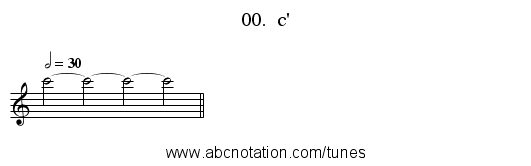 00.  c' - staff notation