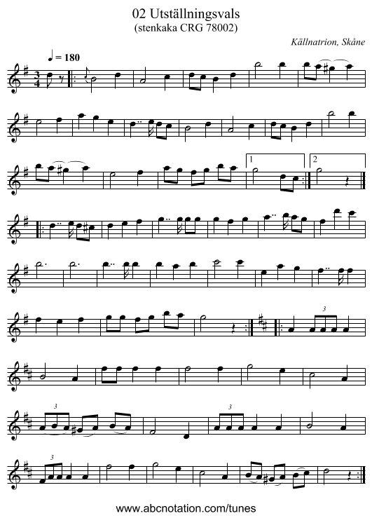 02 Utställningsvals - staff notation