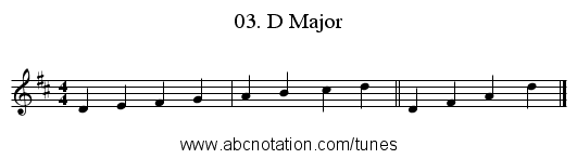 03. D Major - staff notation