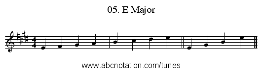 05. E Major - staff notation