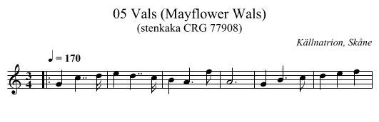 05 Vals (Mayflower Wals) - staff notation