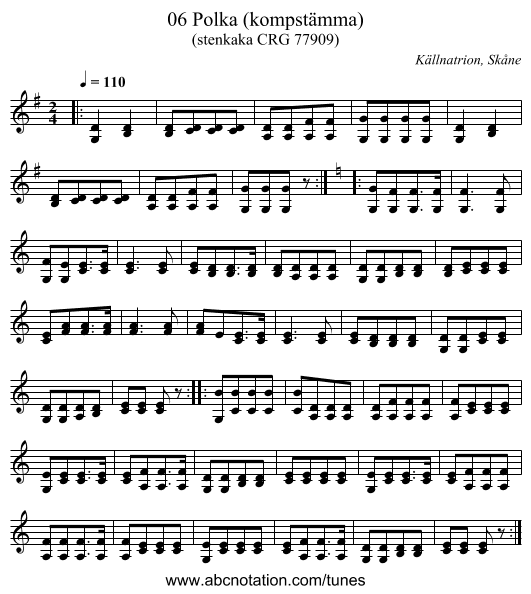 06 Polka (kompstämma) - staff notation