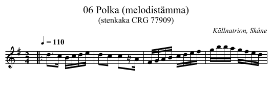 06 Polka (melodistämma) - staff notation