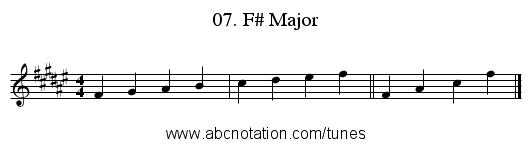 07. F# Major - staff notation