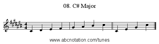 08. C# Major - staff notation