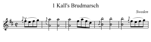 1 Kall's Brudmarsch - staff notation