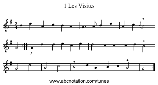 1 Les Visites - staff notation