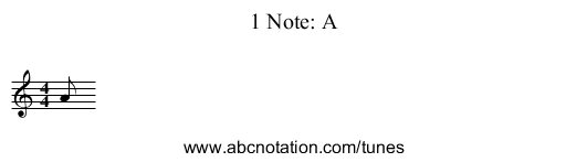 1 Note: A - staff notation