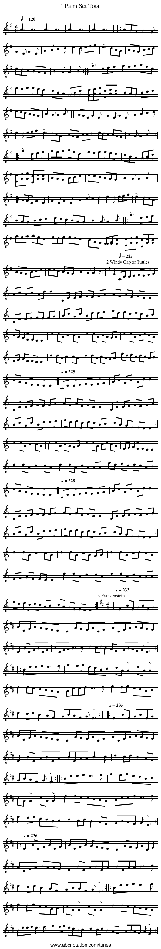 1 Palm Set Total - staff notation