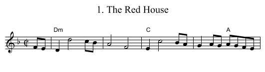 1. The Red House - staff notation