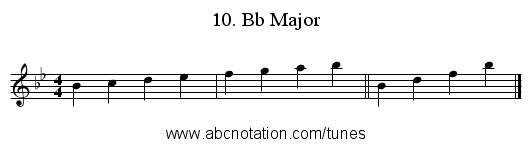 10. Bb Major - staff notation