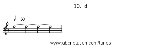 10.  d - staff notation