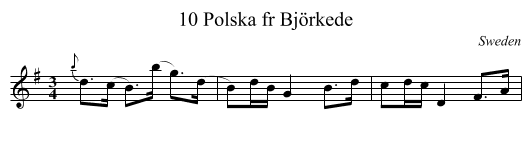 10 Polska fr Björkede - staff notation