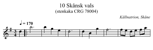 10 Skånsk vals - staff notation