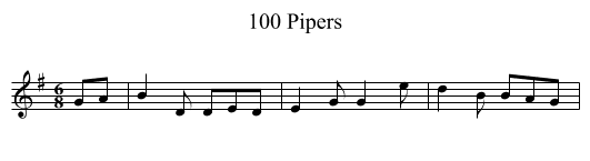 100 Pipers - staff notation