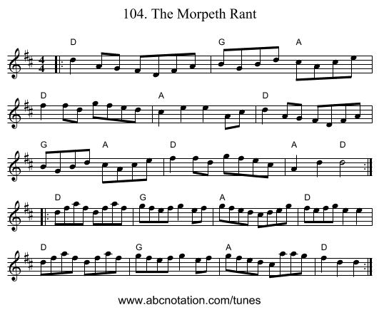 104. The Morpeth Rant - staff notation