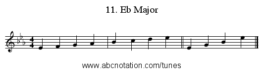11. Eb Major - staff notation