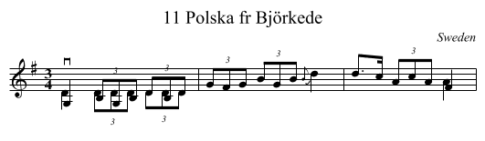 11 Polska fr Björkede - staff notation