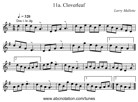 11a. Cloverleaf - staff notation